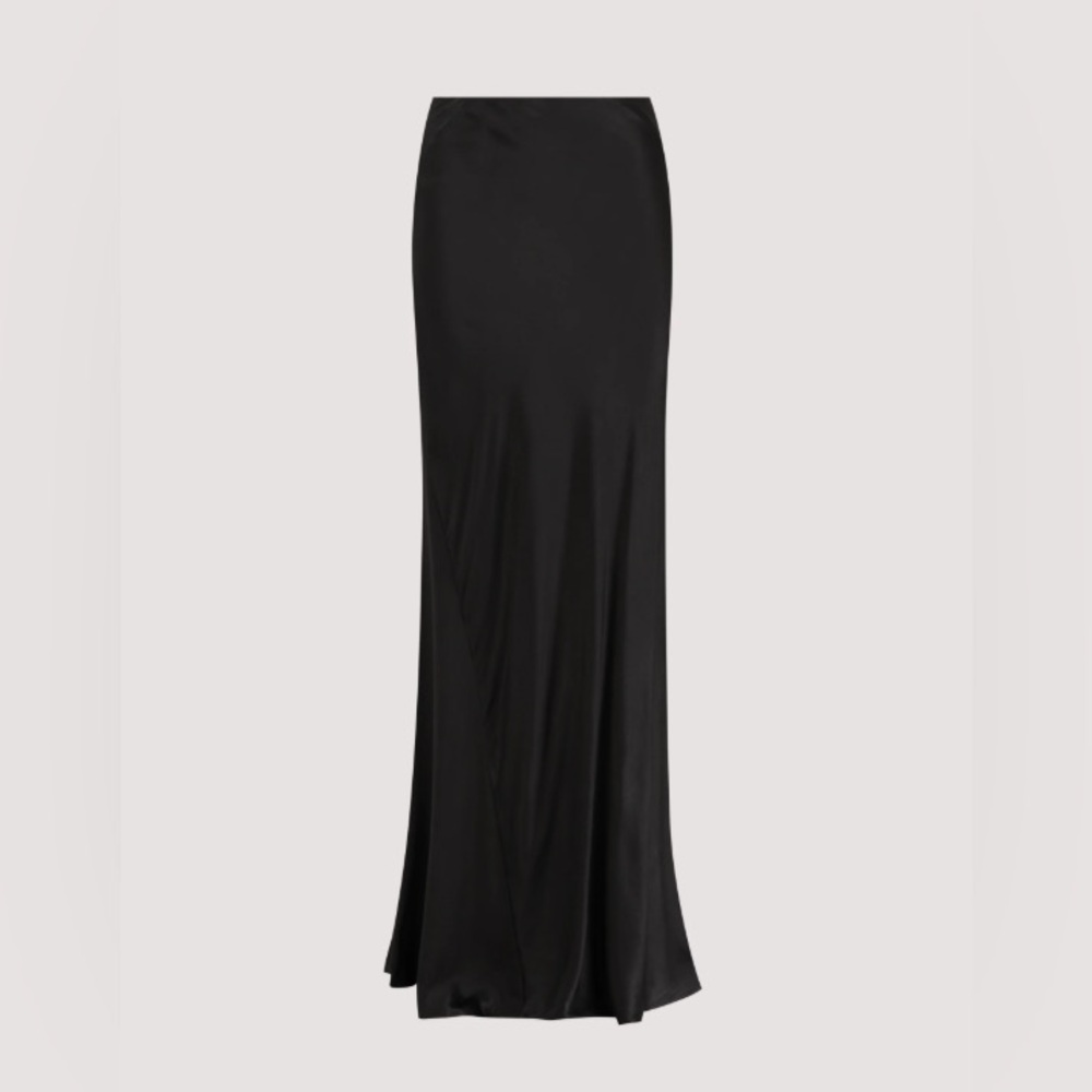 DISSH Black Satin Maxi Skirt